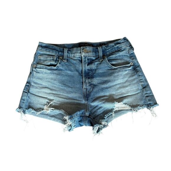 Lucky Brand High Rise Mom Short Distressed Denim Jean Shorts Womens Size 0/25 - Picture 1 of 9